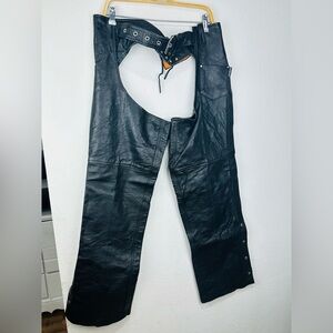 Men's Black Leather Jeans
